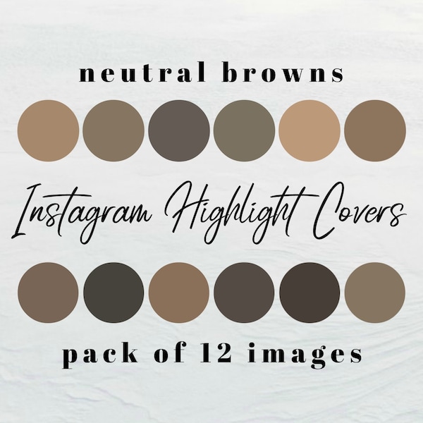 Neutral Browns Instagram Story Highlight Covers, 12 Shades of Brown IG Story Icons, Solid Insta Story Icons Digital Download Images