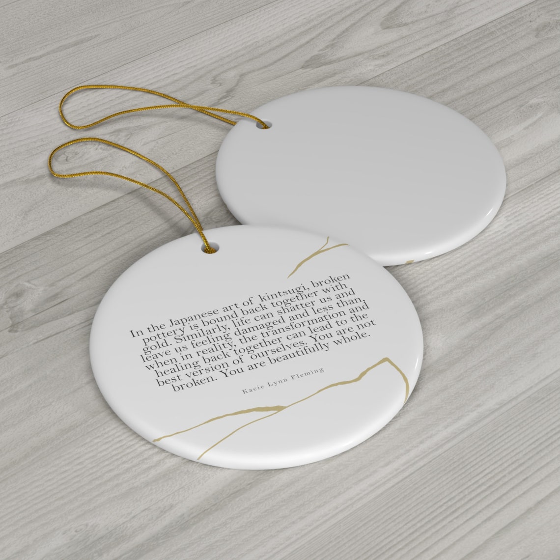 Kintsugi Ornament, Beautifully Whole Christmas Ornament, Definition of Kintsugi Wall Hanging