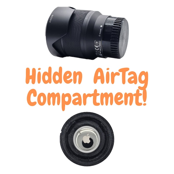 Rear Lens Cap With Hidden AirTag Compartment for Sony E-Mount Lenses