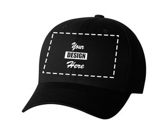 Custom Stretch Fitted Hat Flex Fitted with Embroidery Graphic digitizing or Text Small Medium Size Hat