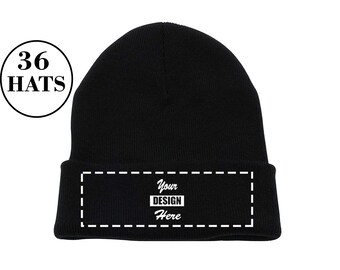 36 Custom Beanies Embroidery with Graphic Digitizing  or Text