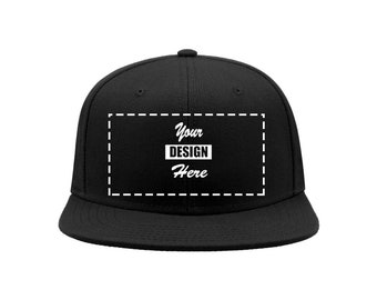 12 Snapback Hat Custom Embroidery with Graphic or Text 12 Black Hats
