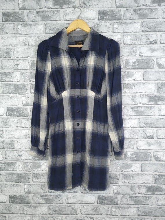 Vivienne Westwood Dress Size 44 Fit Uk 12 Blue Ch… - image 1