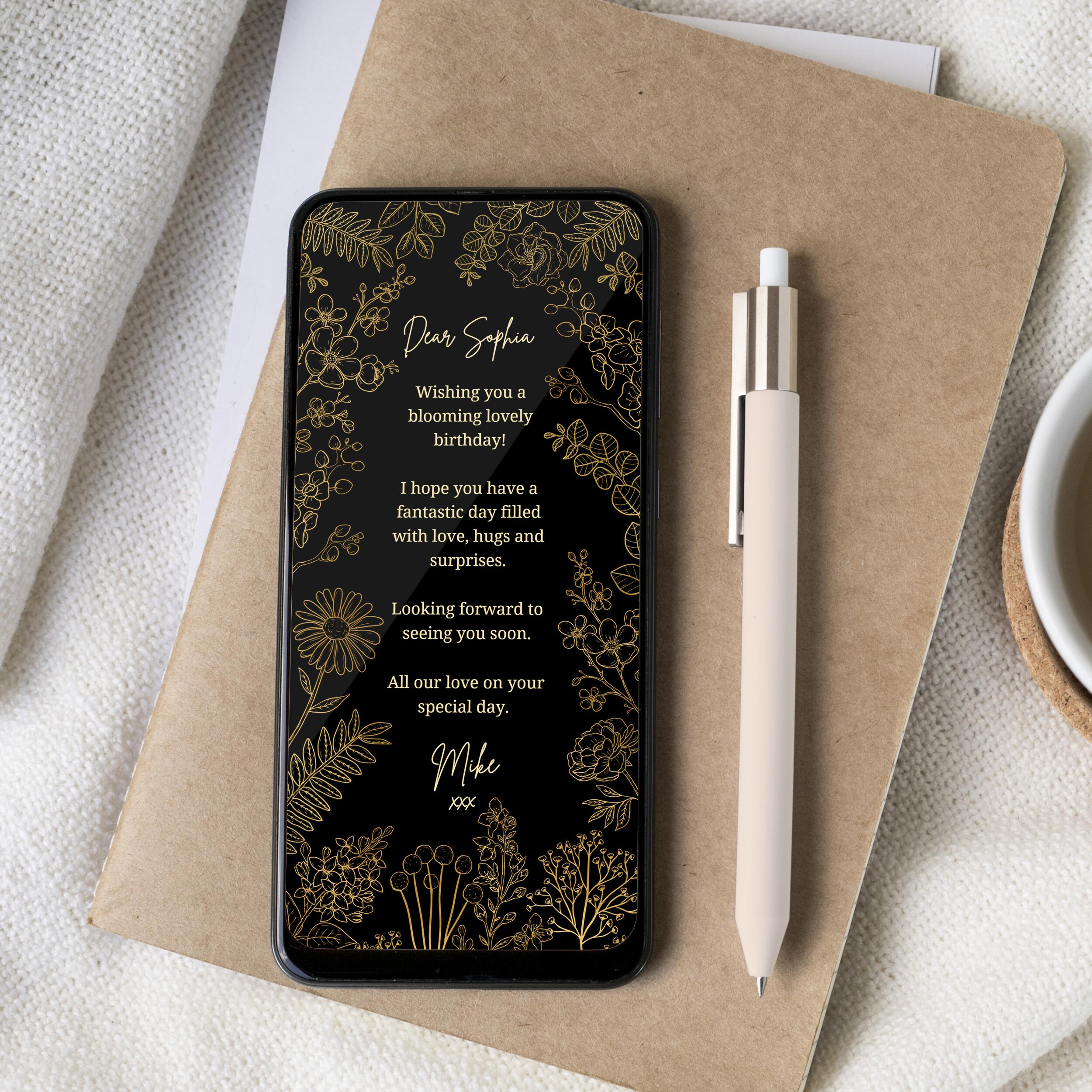 Animated Birthday Card Template for Mobile Phone. Contemporary - Etsy UK