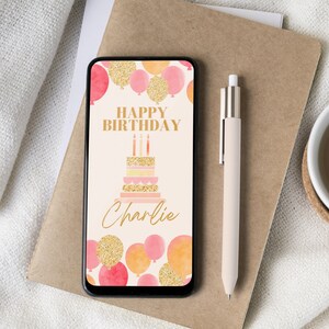 Animated Birthday Card Template for Mobile Phone. Contemporary Birthday ...