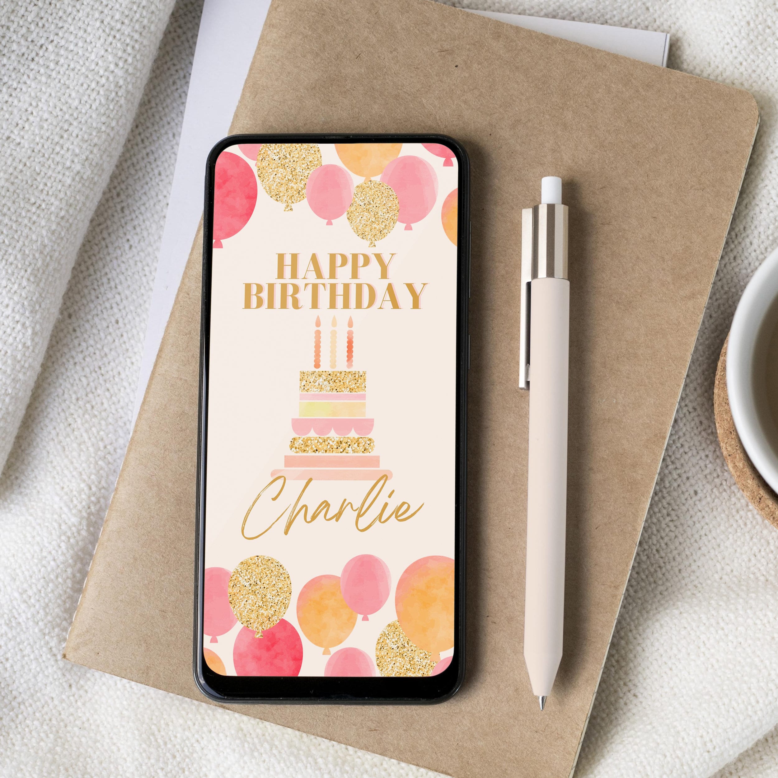 Animated Birthday Card Template for Mobile Phone. Contemporary Etsy