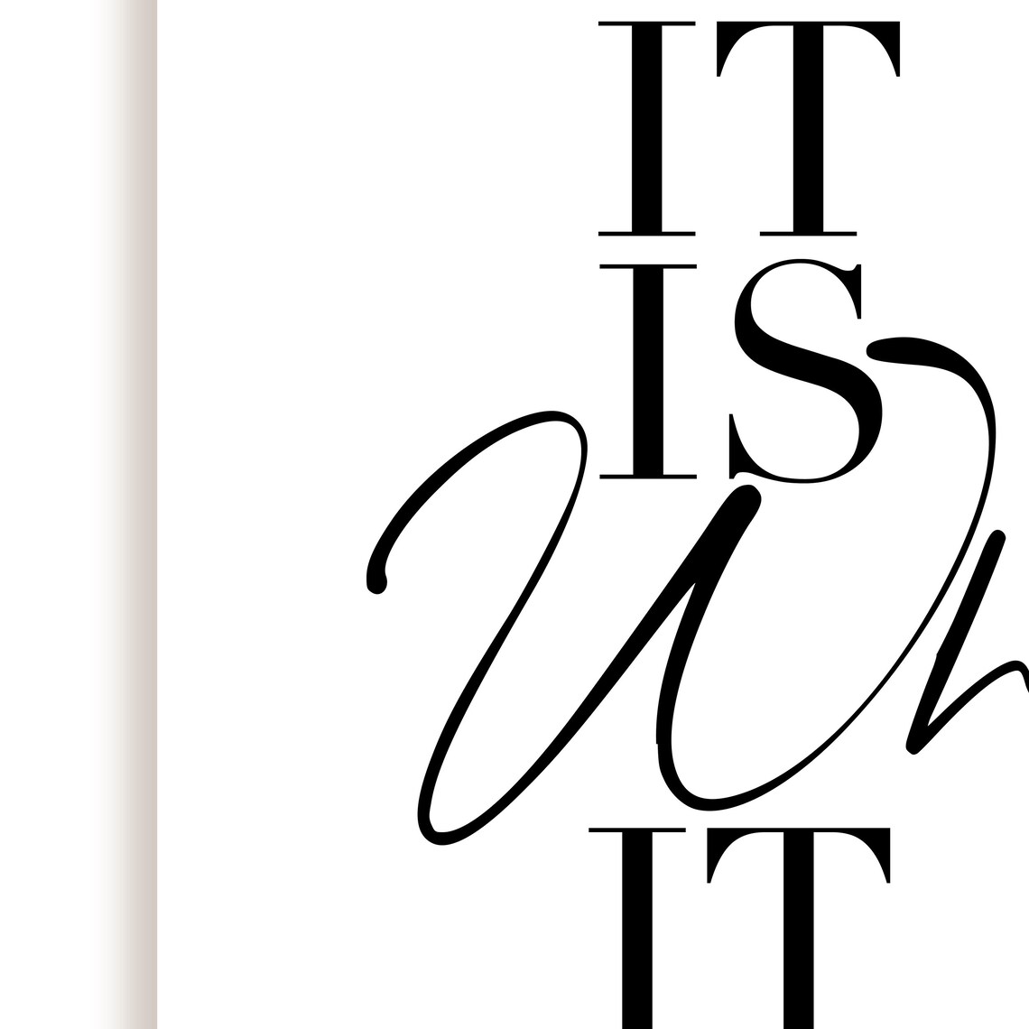 IT IS WHAT IT IS