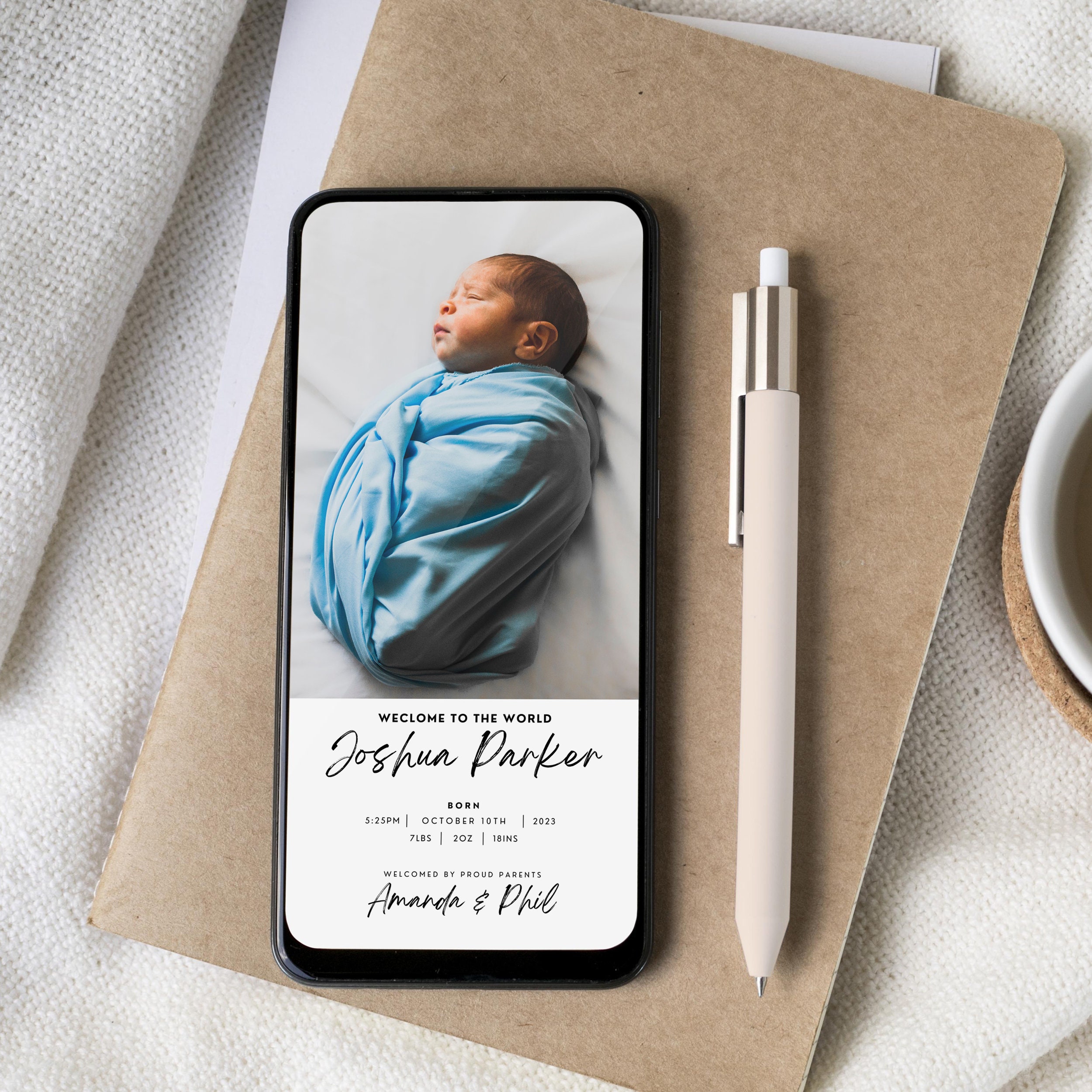 Baby Announcement Template New Born Baby Announcement Etsy Baby Announcement Template New Born Baby Announcement Etsy
