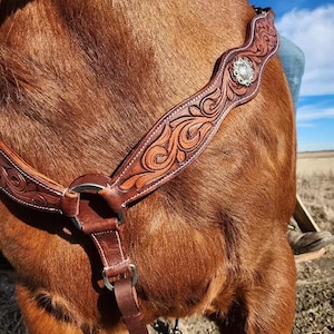 Antique Tooled- Breast Collar- Leather- Western Breast Collar - Ranch Hand Leather Breast Collars - Premium Leather - Handmade