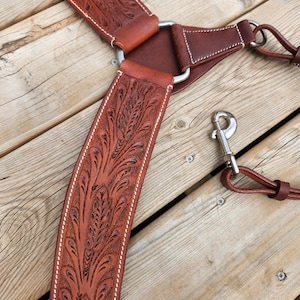 Tooled Leather Breast Collar - Handcrafted Western Breast Collar- Western Breast Collar - Ranch Hand Leather Breast Collars - Premium