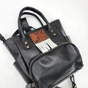 Mini Backpack/Purse - Bronco Buster- Soft Leather  -  Rustic Western Leather Backpack - Handcrafted, Durable, and Stylish Backpack for