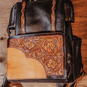 leather diaper backpack diaper bag western backpack handmade ranch hand (1)