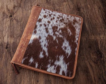 Leder & Rindsleder Ordner / Portfolio - Hair-On Rindsleder Notebook Cover