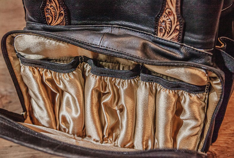 Die Buckaroo – Western-Wickeltasche aus Leder – handgefertigte Riemen, isoliertes Flaschenfach Bild 2