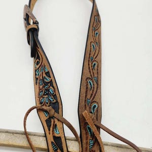 Belt Style Split Ear Headstall- Destry - Western Headstall - Western Bridle- Leather Horse Tack - Ranch Hand Premium Leather Headstall