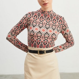 Mock Neck Tops Etsy