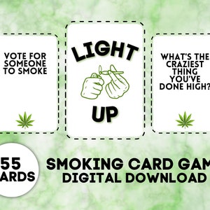 Light Up Smoking Game For Adults, Group Party Game Printable, Smoking Game Gift For Stoners, Instant Download, 100 Cards