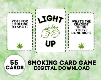 Light Up Smoking Game For Adults, Group Party Game Printable, Smoking Game Gift For Stoners, Instant Download, 100 Cards