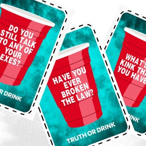 Truth or Drink Drinking Game for Adults, Group Party Game Printable ...