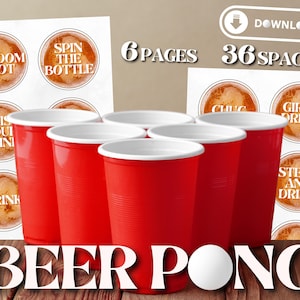 Beer Pong Drinking Game: Party Challenges For Adults (Printable Digital Download)