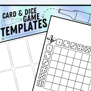 Kartenspiel- und Würfelspielvorlagen, 2 Spielplaner für Erwachsene, Partyspiel zum Ausdrucken, Trinkspiel Sofort Download, Partyspiel Download