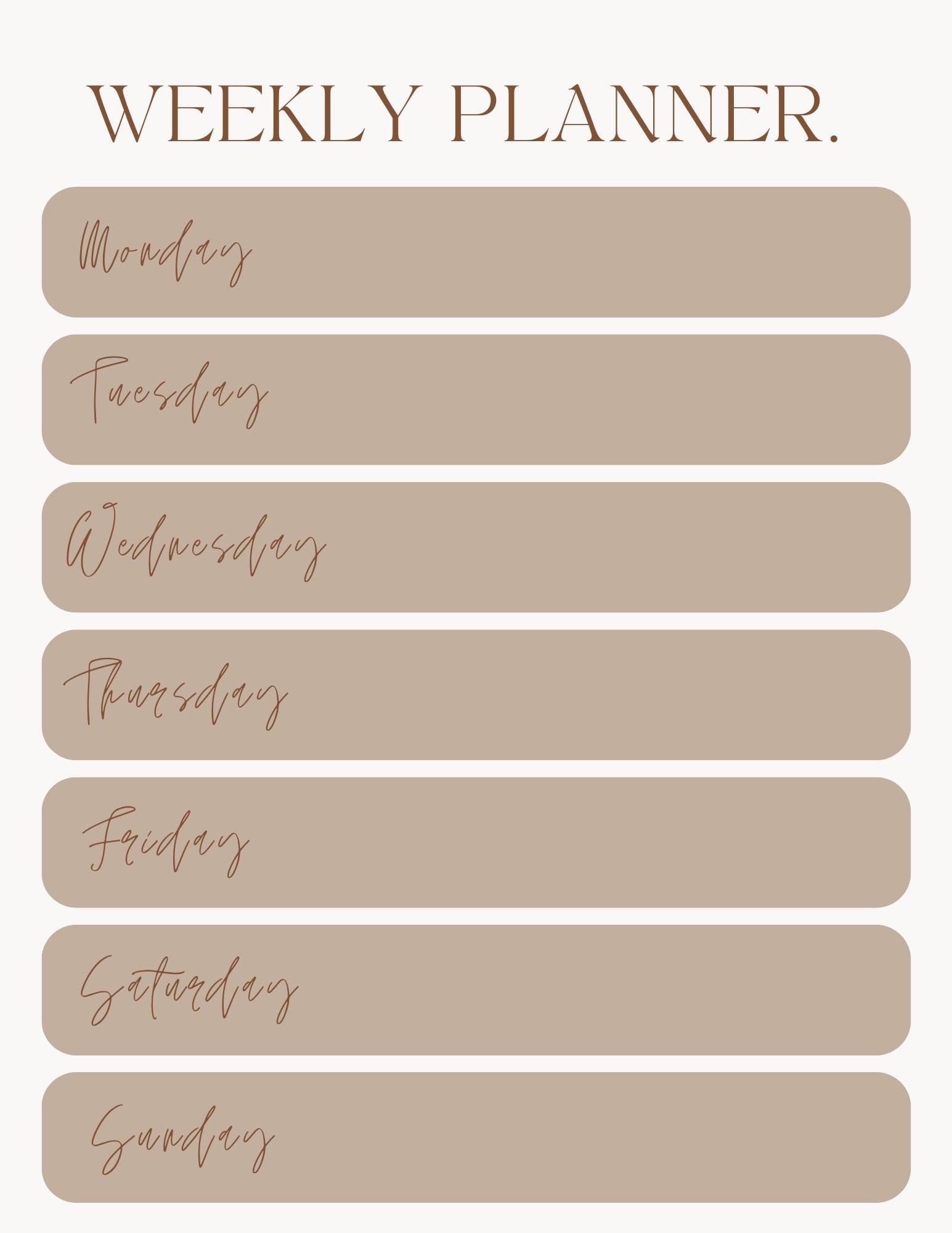 Minimalist Brown Aesthetic Planner Bundle Printable| Minimalist Brown ...