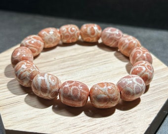 Natural Beautiful Pink Fossil Coral Jade Bracelet