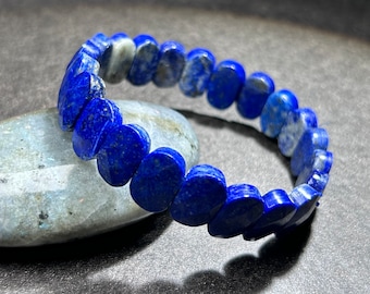 Natural HQ Deep Blue Faced Lapis Lazuli Soft Bangle