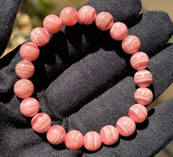 天然高品質ロードクロサイトブレスレット - Etsy 日本