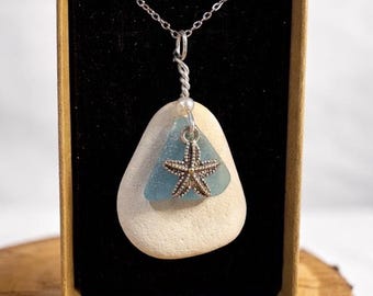 Colgante de vidrio marino Culbin: joyería artesanal de vidrio de playa escocés
