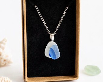 Nuevo colgante de cristal marino de Gullane: Joyería artesanal escocesa de cristal de playa.