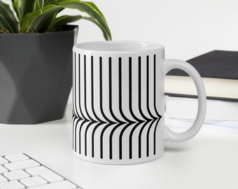Minimalist Pointed Stripe White glossy mug
