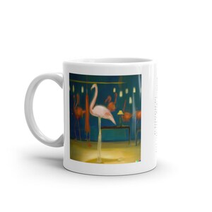 AI Generated Art - Pink Flamingo + Miami Nightclub