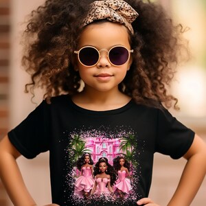 Youth Pink Baby Doll T-shirt, Black Girl Princess Shirt, Princess Mansion Tee, Birthday Party Tee, Princess Vibes Shirt, Dolls Fan Shirt image 4