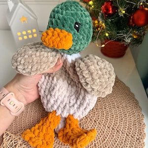 Mallard Duck Snuggler Lovey, Duck Nursery Decor, Baby Snuggle Animal, Hunting Themed Nursery, Baby Cuddle Blanket, Outdoor Nursery Decor