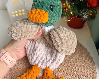Mallard Duck Snuggler Lovey, Duck Nursery Decor, Baby Snuggle Animal, Hunting Themed Nursery, Baby Cuddle Blanket, Outdoor Nursery Decor