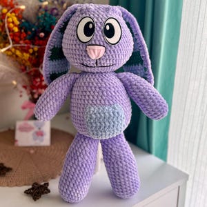 Floppy bunny speelgoed, slappe konijn Bluey, lila konijntje