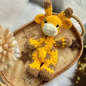 Crochet Giraffe Snuggler: Soft Stuffed Animal Lovey