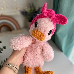 Duck Lovey, Duck Snuggler, Crochet Lovey, Crochet Duck, Crochet Toy Duck, Baby Shower Gift, Della Duck Plush Toy, Mallard Duck