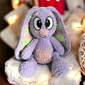 Floppy bunny toy, Bluey floppy bunny, lilac bunny