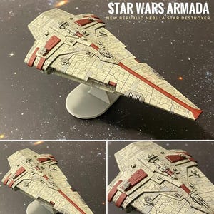 Star Wars Armada New Republic Nebula Star Destroyer 7" onbewerkt/ongeverfd of handgeschilderd 3D-model 14k hars