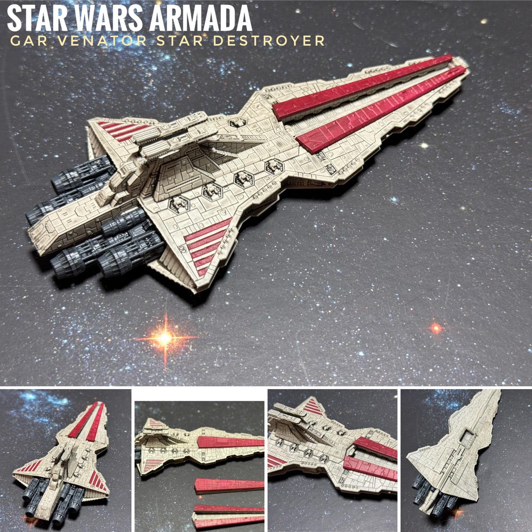 Star Wars Armada VENATOR Star Destroyer 7” Raw/unpainted or Hand Painted Model 3D 14k Resin Etsy
