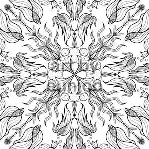 Coloring page- Betta Splendens, coloring pages for adults, coloring pages printable, coloring sheets, coloring pages for kids, betta fish