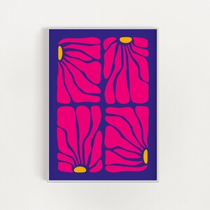 Abstract Botanical Flowers Poster, Digital Download Wall Print, Large Printable Art, pink, purple, Abstract Flower, Printable Art