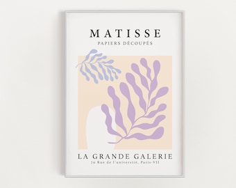 DRUCKBARE Henri Matisse, Danish Pastel Room Decor, Poster Abstrakte Kunst, Pastell Pfirsich, Pastell Lila, Wohndekoration