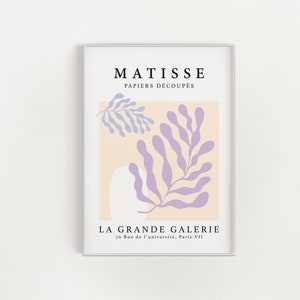 PRINTABLE Henri Matisse, Danish Pastel Room Decor, Poster Abstract Art, pastel peach, pastel purple, home decoration
