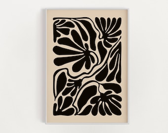 Colorful Abstract Flower, Abstract Botanical Flowers Poster, Digital ...