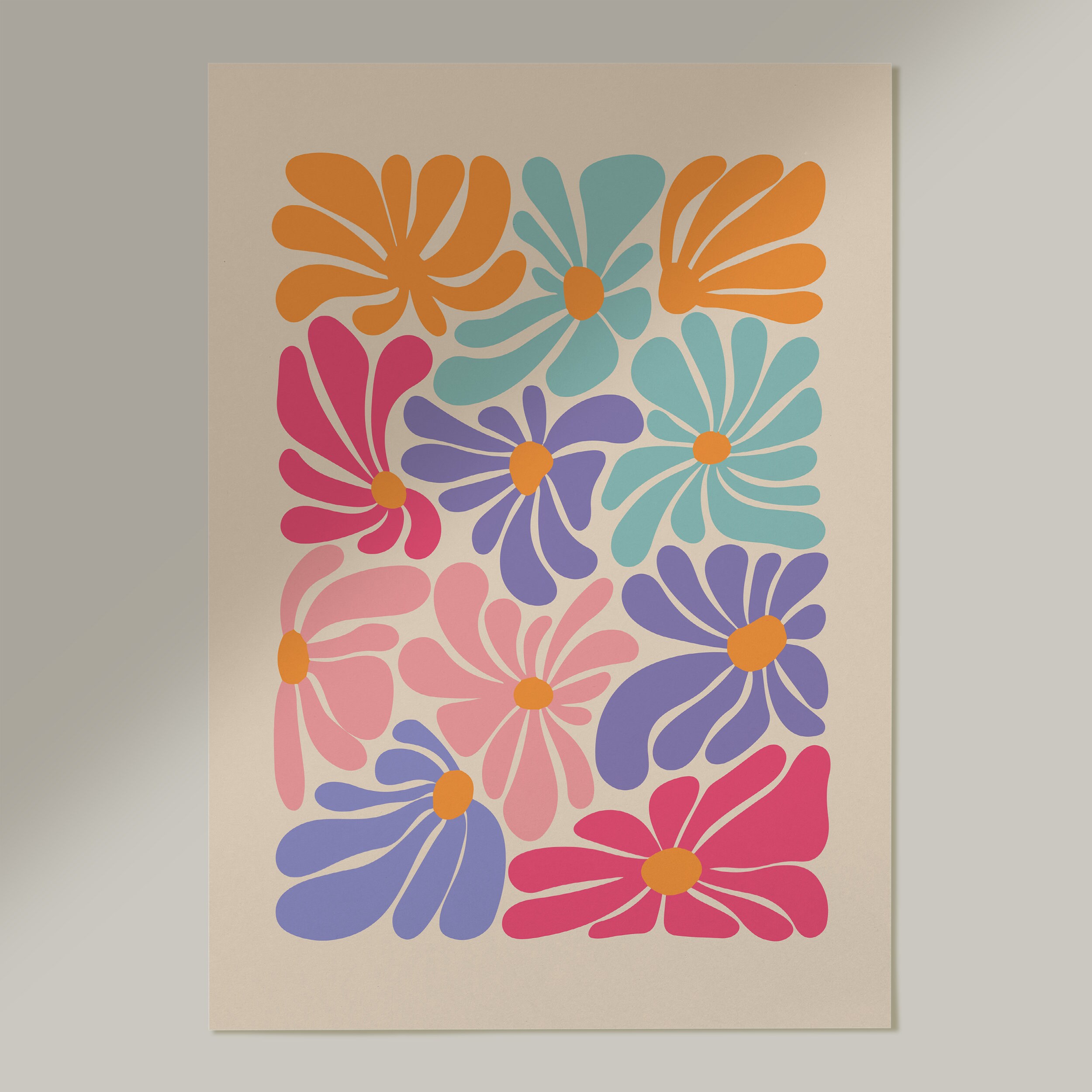 Colorful Abstract Flower Abstract Botanical Flowers Poster - Etsy