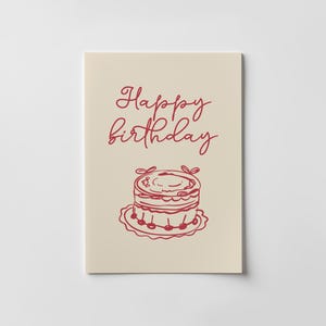 Lindo cartão de feliz aniversário, A6 com envelope