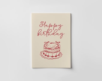 Cute Happy Birthday Card, A6 with enveloppe